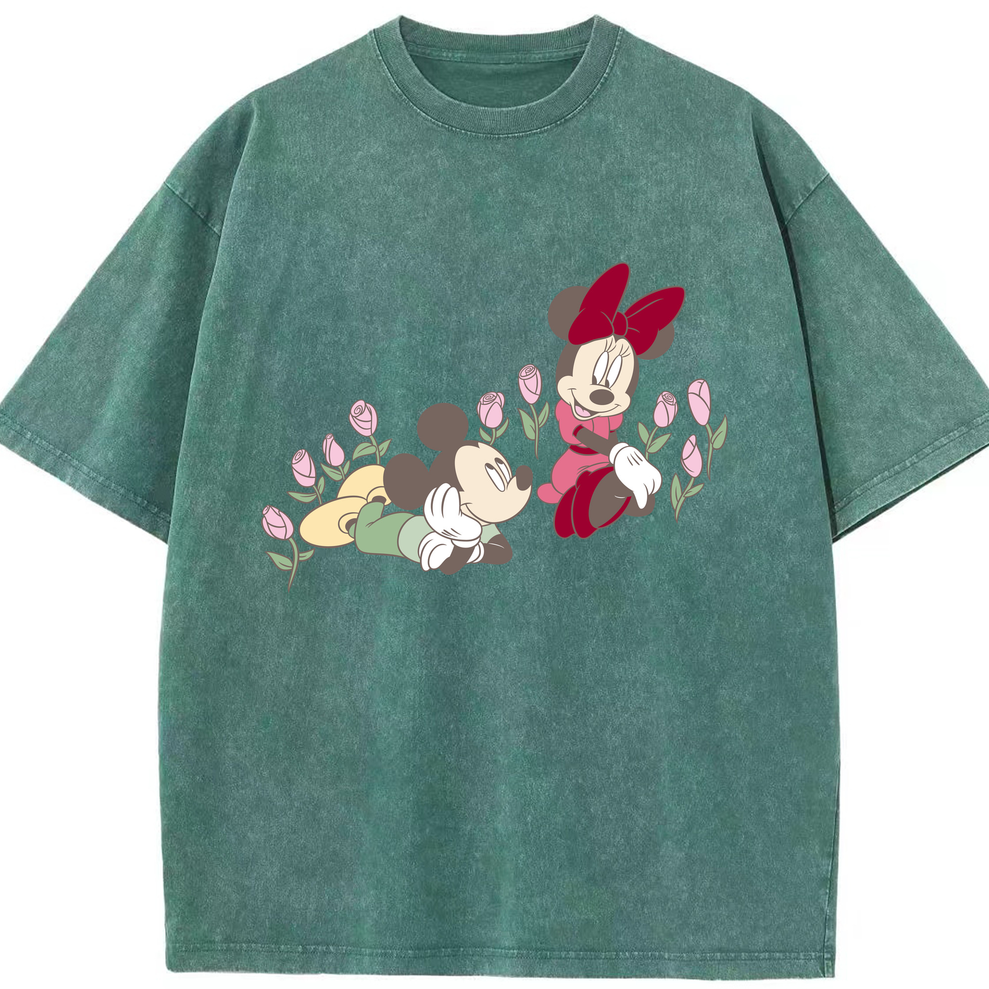（画像用） ミッキーマウス Mickey Mouse 綿100% ヴィンテージ風 半袖Tシャツ（フロントプリント）